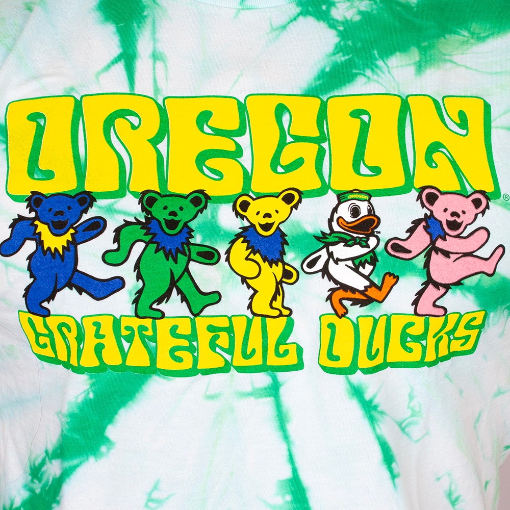 Ducks Spirit, Green, Crew Neck, Cotton, Men, Unisex, Class Trip, Grateful Dead, Dancing Ducks, Shirt, 996784